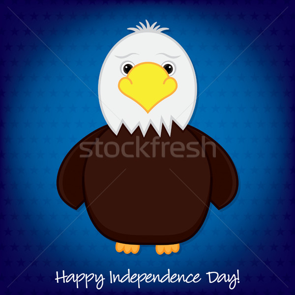 Cute cartoon eagle Independence Day card in vector format. Stock photo © piccola