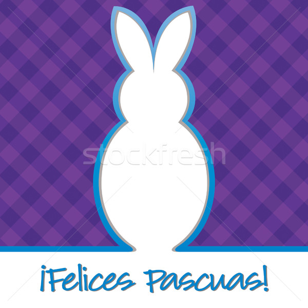 Spanish Happy Easter Bright Bunny Cut Out Card In Vector Forma Vector Illustration C Piccola 6764139 Stockfresh