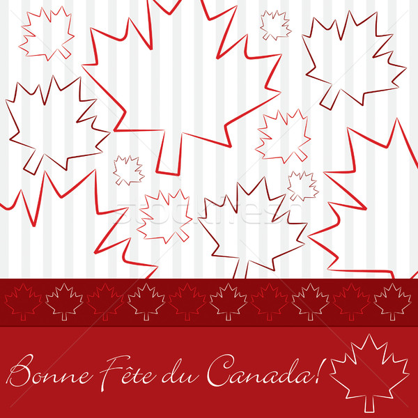 Hand drawn maple leaf Canada Day card in vector format. Stock photo © piccola