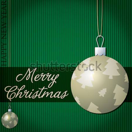 Stock photo: Gold holly patterned bauble 