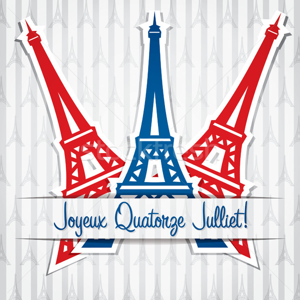 Bastille Day card in vector format. 'Bonne Fete Nationale' translates to 'Happy National Festival' Stock photo © piccola