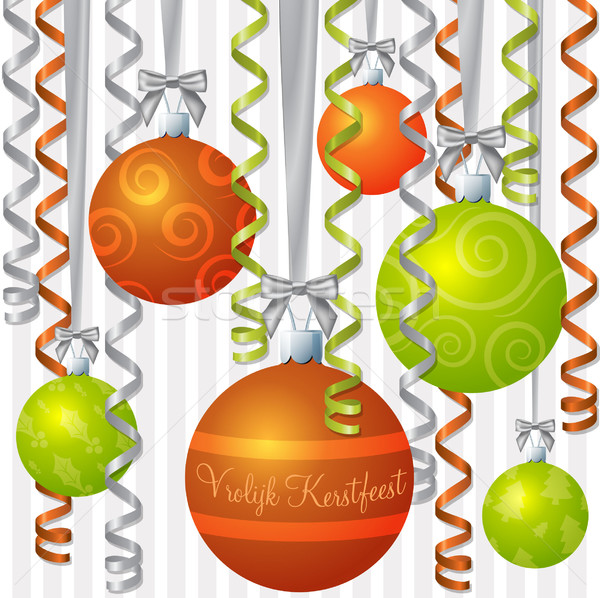 Stock fotó: Szalag · csecsebecse · karácsonyi · üdvözlet · vektor · formátum · narancs