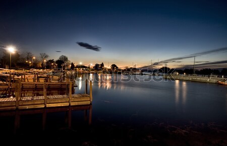 Świt Michigan marina jezioro świcie słońce Zdjęcia stock © pictureguy