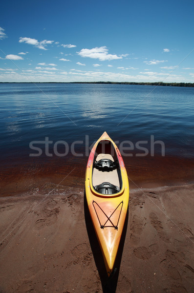 Kayak at waters edge on Lake Winnipeg Stock photo © pictureguy