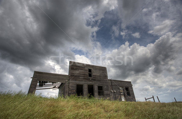 [[stock_photo]]: Abandonné · saskatchewan · Canada · coucher · du · soleil · prairie · vue