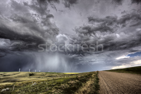 Gewitterwolken Saskatchewan Windpark aktuell Kanada Himmel Stock foto © pictureguy