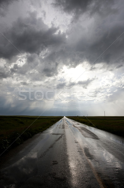 Nubes de tormenta pradera cielo Canadá siniestro peligro Foto stock © pictureguy