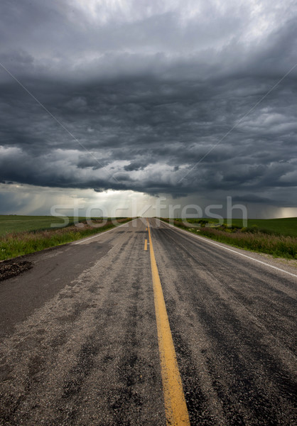Onweerswolken prairie hemel Canada gevaar Stockfoto © pictureguy