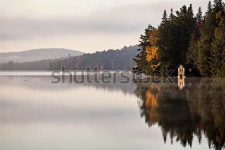 Lac toamnă răsărit reflecţie ontario culori Imagine de stoc © pictureguy