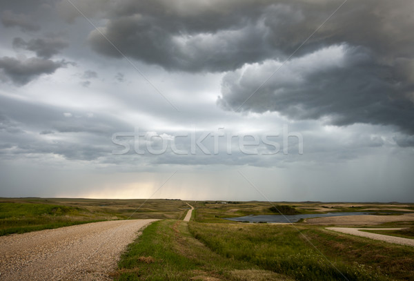 Nubes de tormenta pradera cielo Canadá siniestro peligro Foto stock © pictureguy