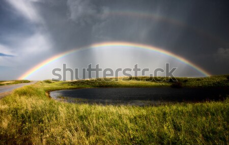 Prairie Hail Storm and Rainbow Stock photo © pictureguy