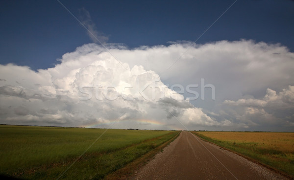 Country road with Cumuloninumbus clouds in background Stock photo © pictureguy