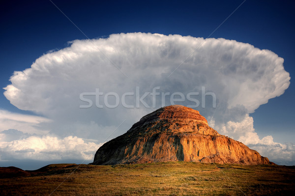 Zamek duży błotnisty dolinie saskatchewan niebo Zdjęcia stock © pictureguy