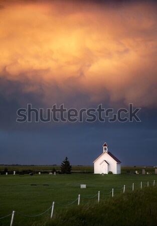 Saskatchewan paese chiesa tramonto cielo Foto d'archivio © pictureguy