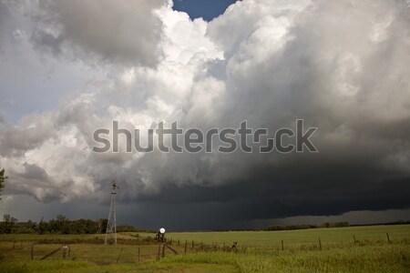 Fırtına bulutları saskatchewan sarı parlak gökyüzü doğa Stok fotoğraf © pictureguy
