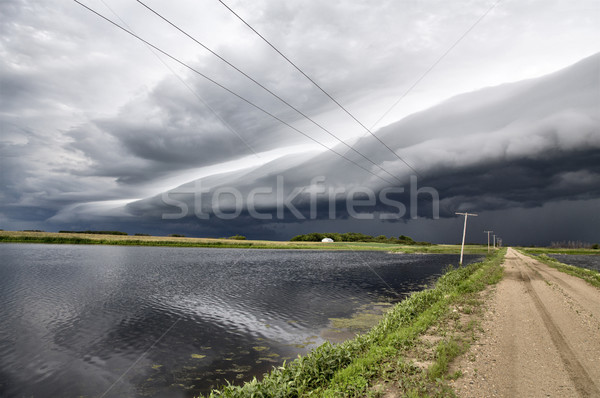 Nubes de tormenta saskatchewan plataforma nube siniestro alerta Foto stock © pictureguy