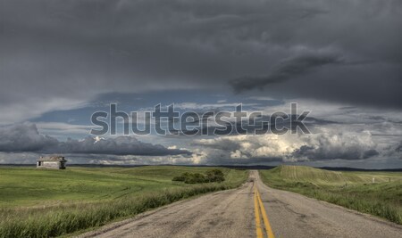 Prairie Hail Storm and Rainbow Stock photo © pictureguy