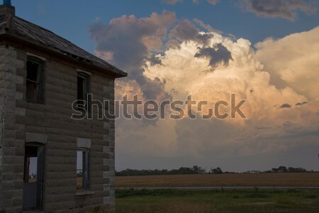 Nubes de tormenta pradera cielo Canadá siniestro peligro Foto stock © pictureguy