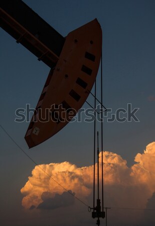 石油鑽機 抽 太陽 雲 景觀 顏色 商業照片 © pictureguy