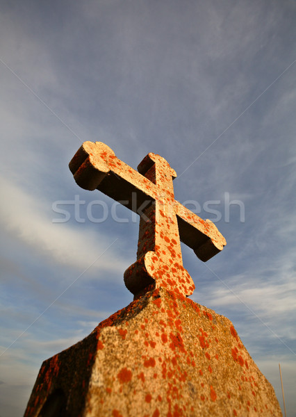 Old cemetery grave stone at Saint Mary's Orthodox Church Stock photo © pictureguy