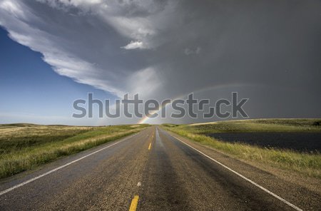 Prairie Road Storm Clouds Stock photo © pictureguy