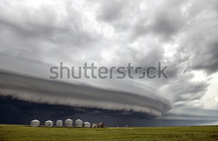 Burzowe chmury saskatchewan półka Chmura ostrzeżenie Zdjęcia stock © pictureguy