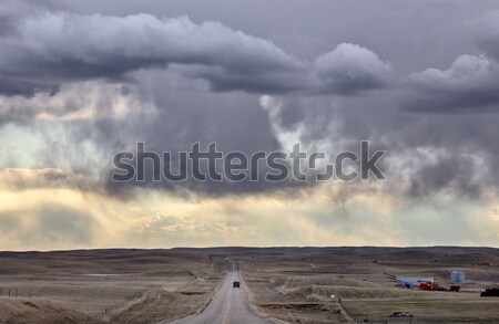 Pradera nubes de tormenta siniestro tiempo saskatchewan Canadá Foto stock © pictureguy