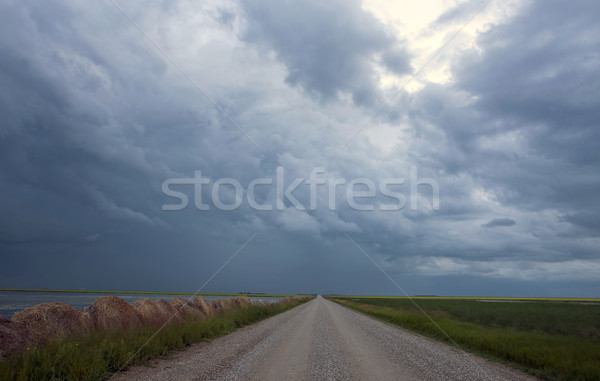 Nubes de tormenta pradera cielo Canadá siniestro peligro Foto stock © pictureguy