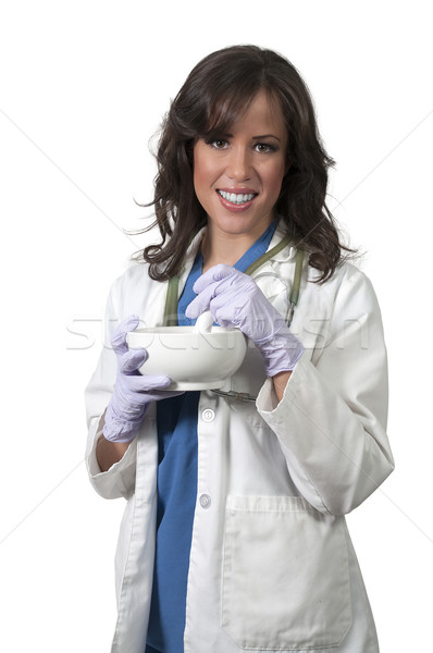 Orvos gyönyörű nő lány egészség nővér kő Stock fotó © piedmontphoto