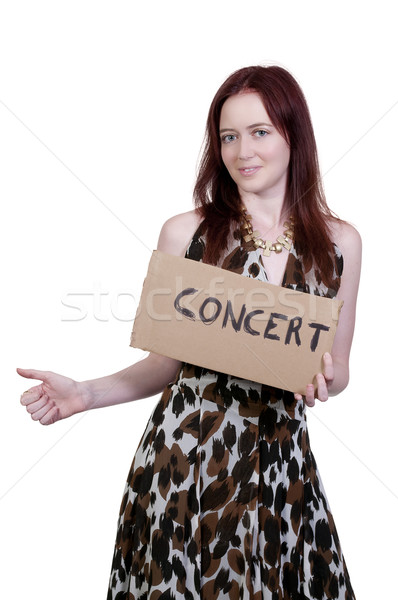 Woman Hitch Hiking to a Concert Stock photo © piedmontphoto