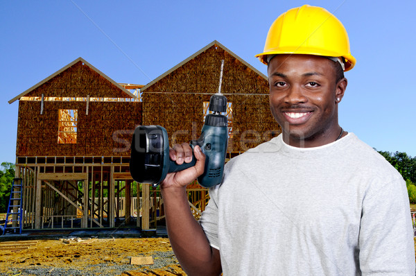 Construction Worker with Drill Stock photo © piedmontphoto
