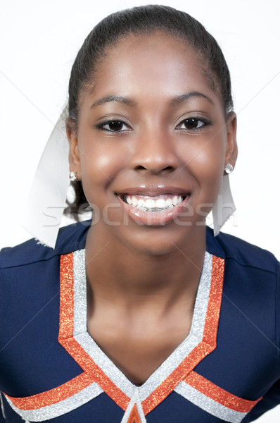 Zwarte meisje cheerleader jonge afro-amerikaanse Stockfoto © piedmontphoto