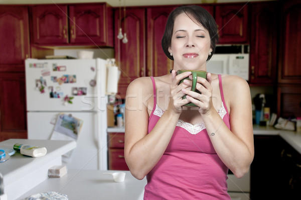 Woman Drinking Coffee Stock photo © piedmontphoto