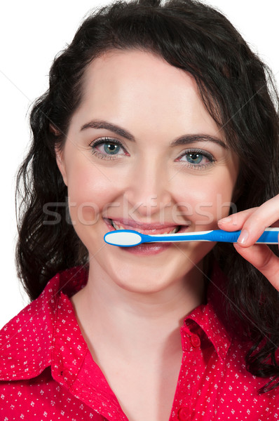 Schöne Frau gut mündliche Zahnpflege Stock foto © piedmontphoto