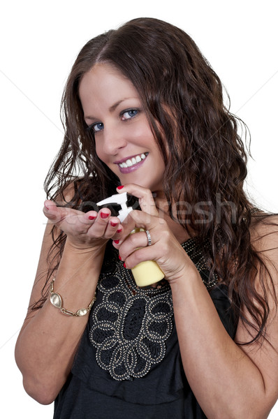 Femeie lotiune femeie frumoasa mână smântână Imagine de stoc © piedmontphoto
