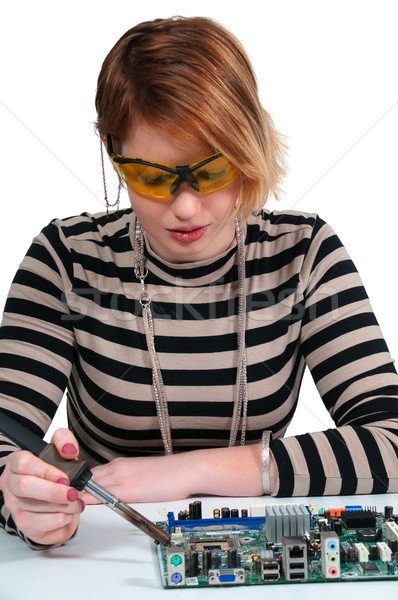 女性 はんだ付け 美人 修復 作業 ストックフォト © piedmontphoto