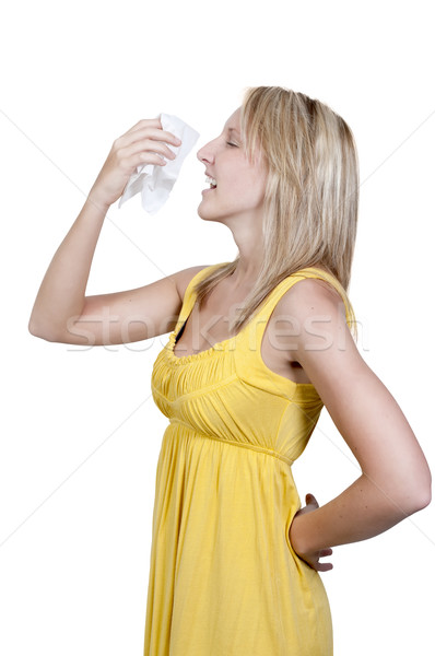 Woman Blowing Her Nose Stock photo © piedmontphoto