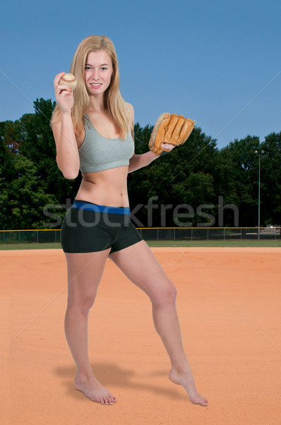 Woman Baseball Player Stock photo © piedmontphoto