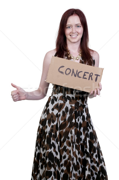 Stock photo: Woman Hitch Hiking to a Concert