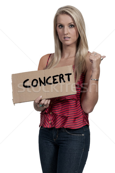 Woman Hitch Hiking to Concert Stock photo © piedmontphoto