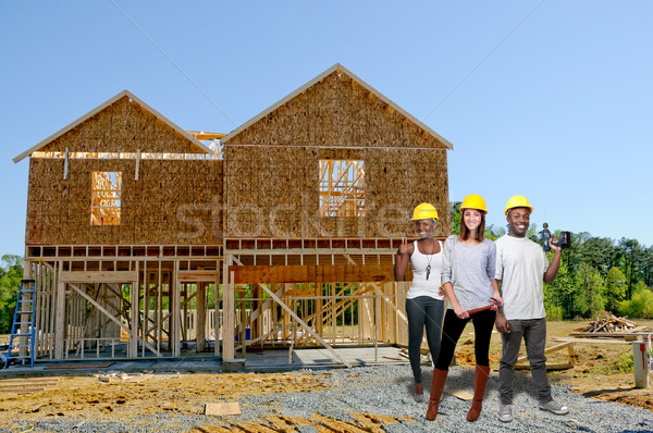 Bouw werknemers gebouw nieuwe woon- home Stockfoto © piedmontphoto