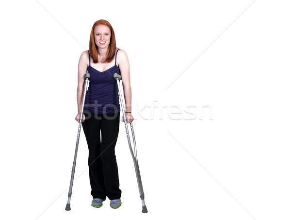Woman on Crutches Stock photo © piedmontphoto