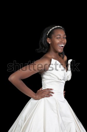 Donna nera abito da sposa nero african american donna sposa Foto d'archivio © piedmontphoto