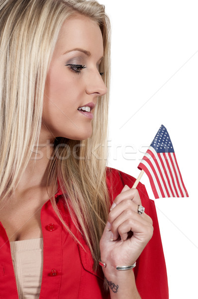 Woman with a Flag Stock photo © piedmontphoto