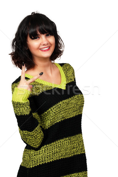 Vrouw bende teken mooie jonge vrouw Stockfoto © piedmontphoto