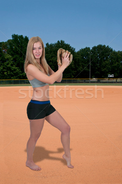 Woman Baseball Player Stock photo © piedmontphoto