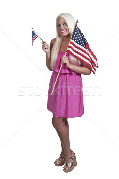 Woman with a Flag Stock photo © piedmontphoto