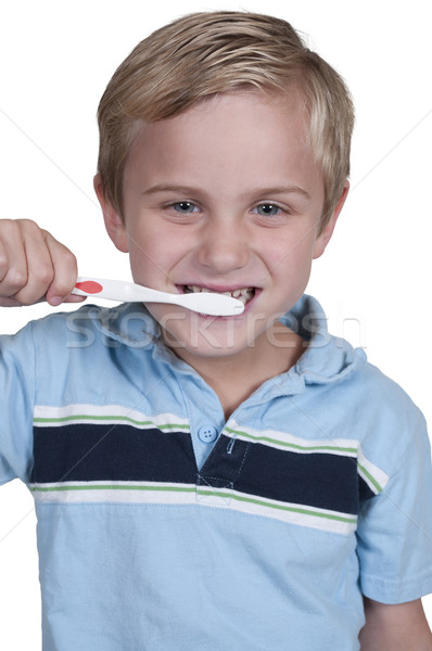 Little Boy Brushing Teeth Stock photo © piedmontphoto