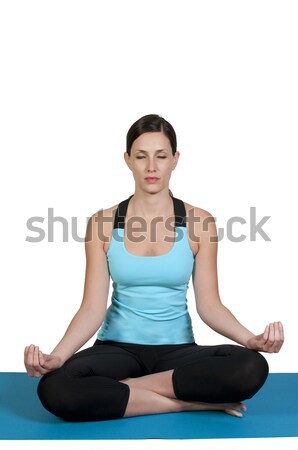 Stockfoto: Vrouw · yoga · mooie · vrouw · lotus · positie · vrouwen