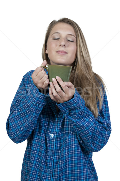 Woman Drinking Coffee Stock photo © piedmontphoto